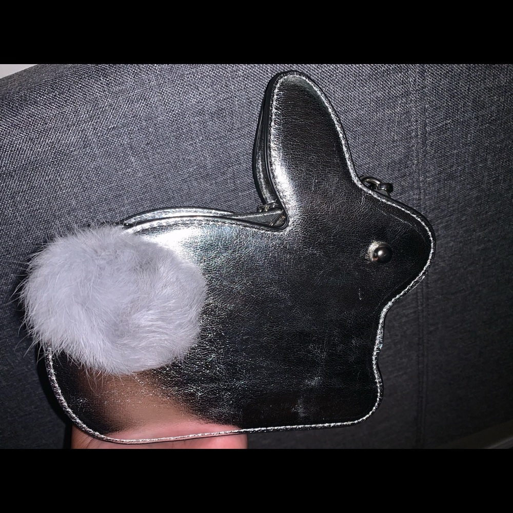 Silver rabbit purse